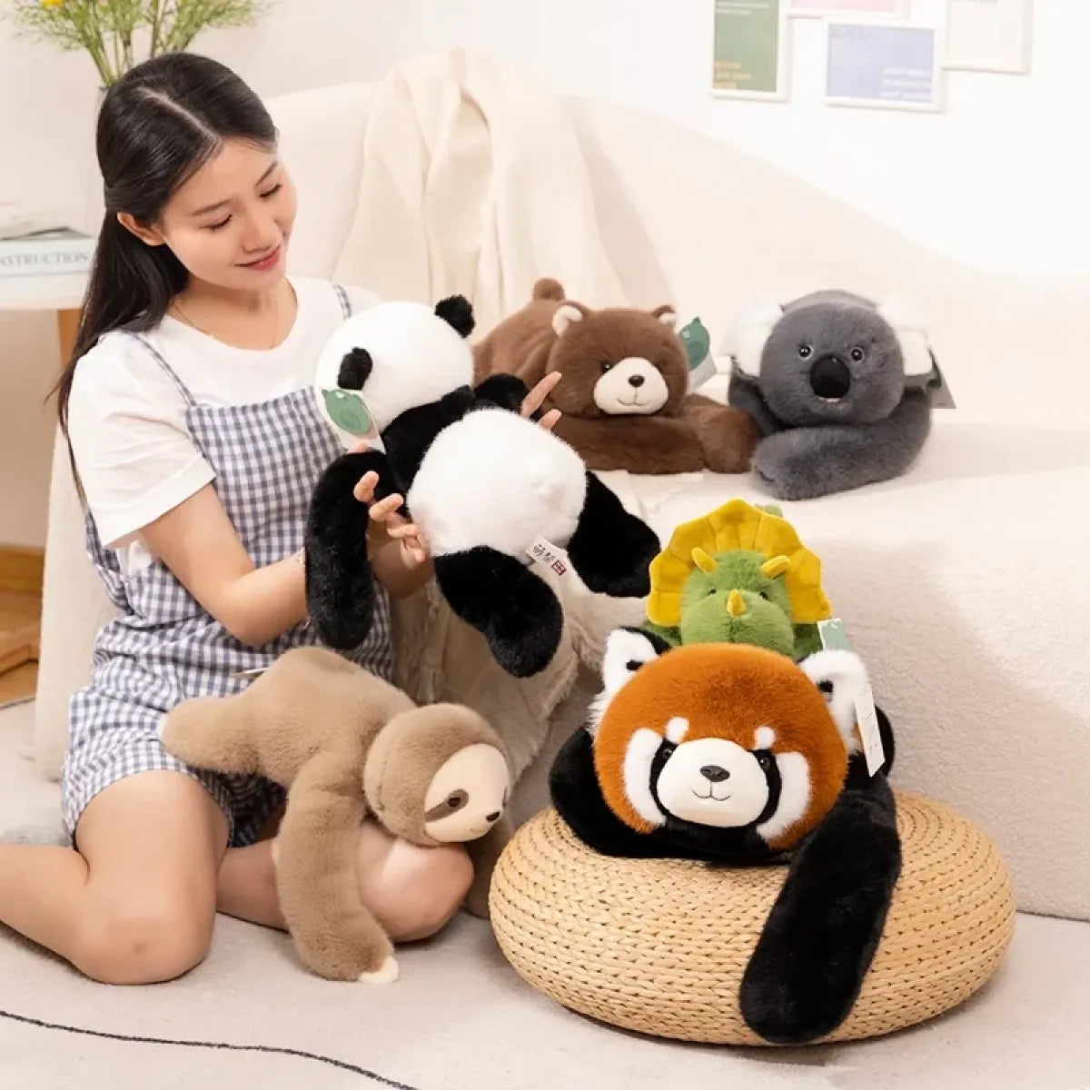 Kawaii Forest Animal Plush Pillow – 30-65cm